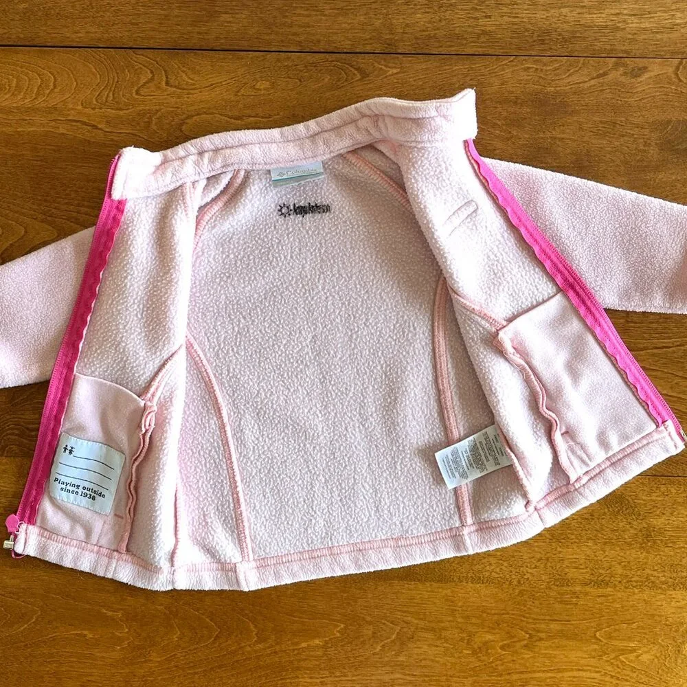 Columbia pink fleece jacket 12-18m